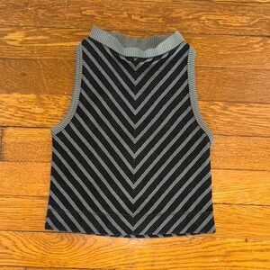 FREE PEOPLE INTIMATELY RIBBED HIGH NECK CROP TOP WITH CUTOUT IN BACK
